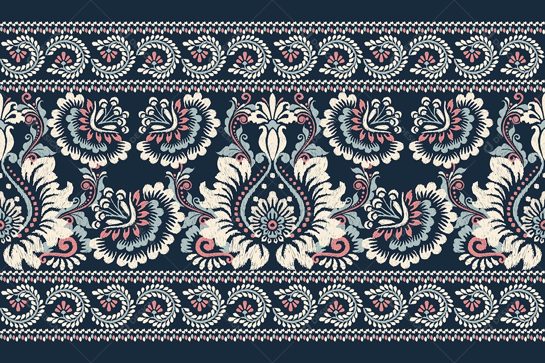 Padrão Floral Ilustração Vetor EPS