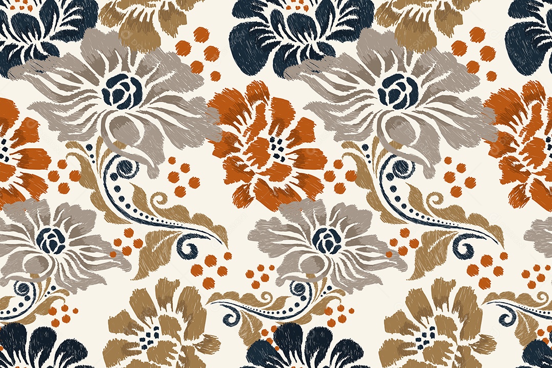 Padrão Floral Ilustração Vetor EPS