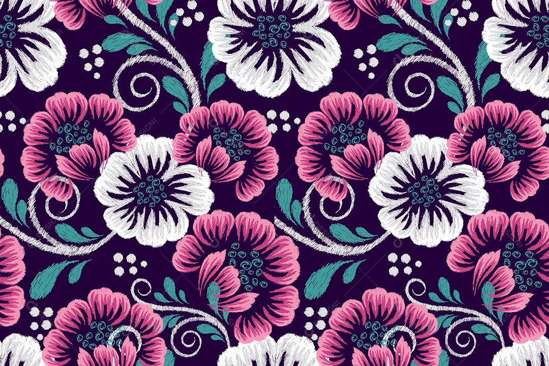 Padrão Floral Ilustração Vetor EPS