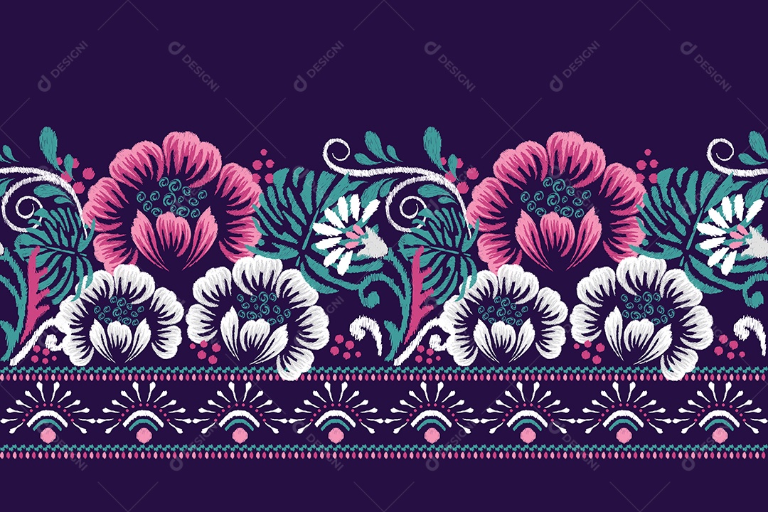 Padrão Floral Ilustração Vetor EPS