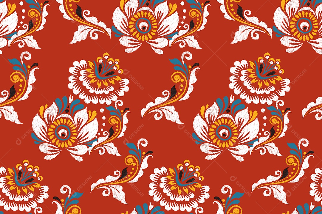 Padrão Floral Ilustração Vetor EPS