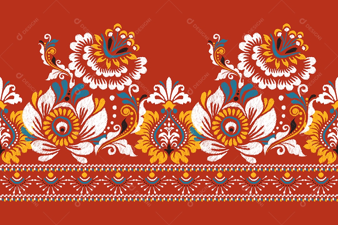 Padrão Floral Ilustração Vetor EPS