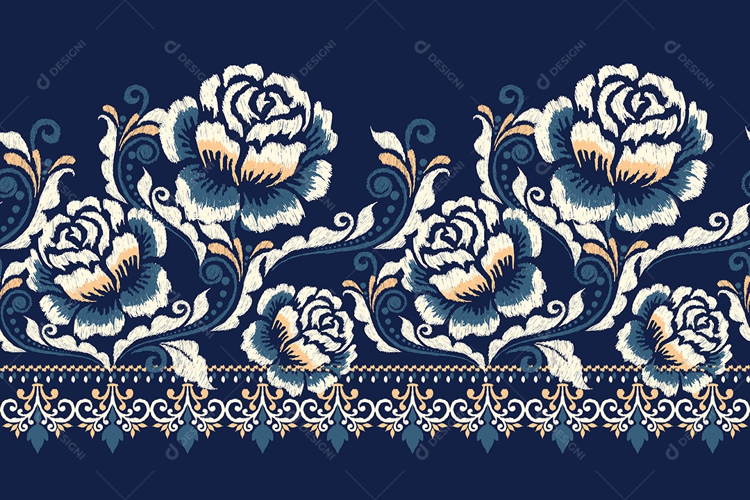 Padrão Floral Ilustração Vetor EPS