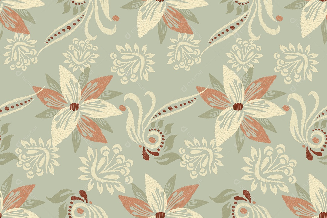 Padrão Floral Ilustração Vetor EPS