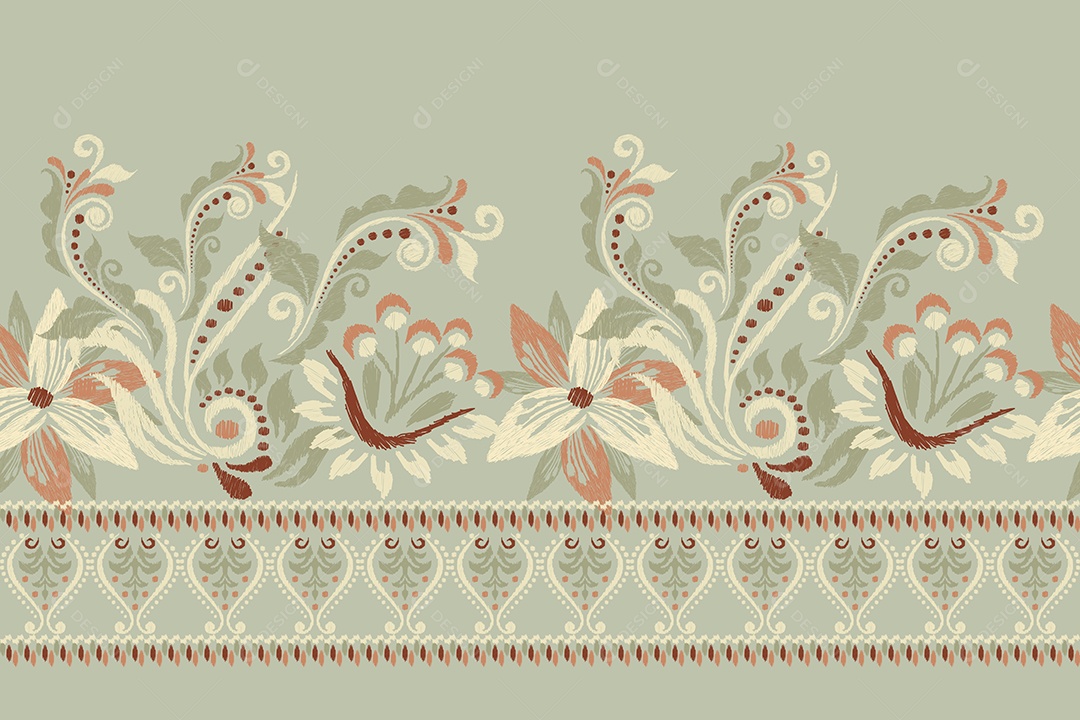 Padrão Floral Ilustração Vetor EPS