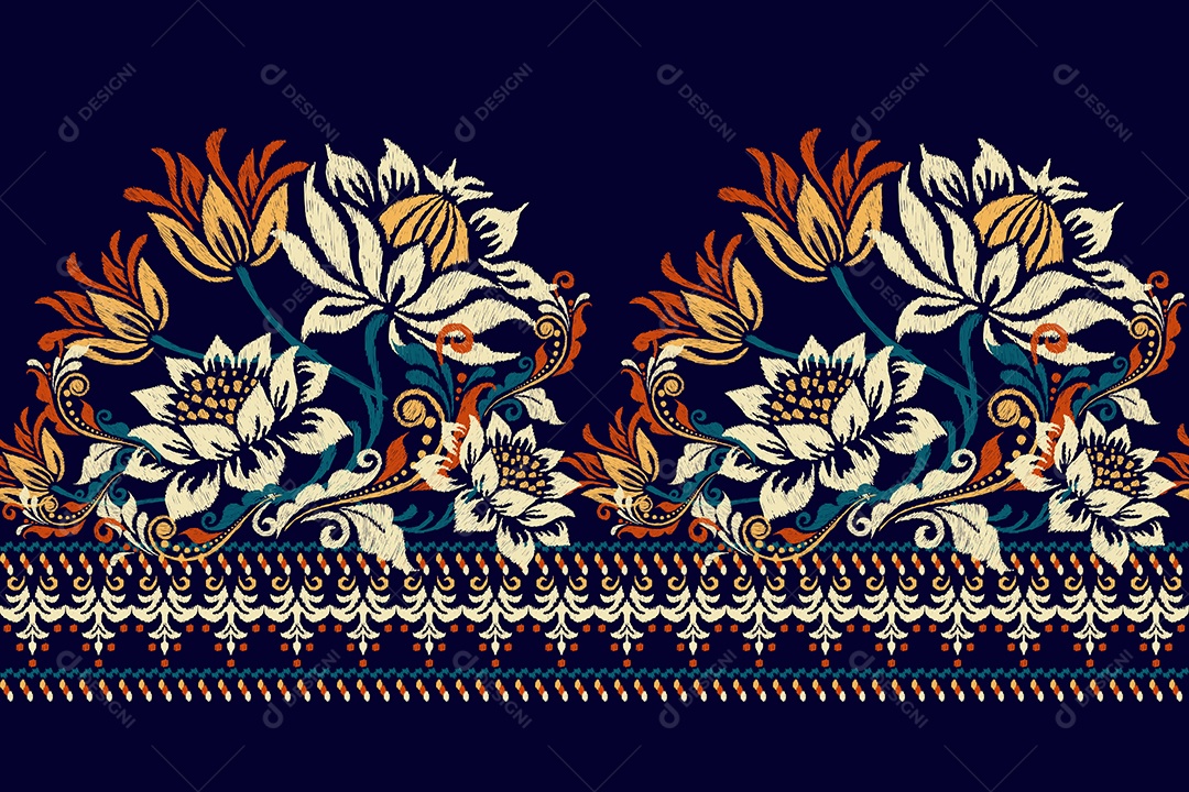 Padrão Floral Ilustração Vetor EPS