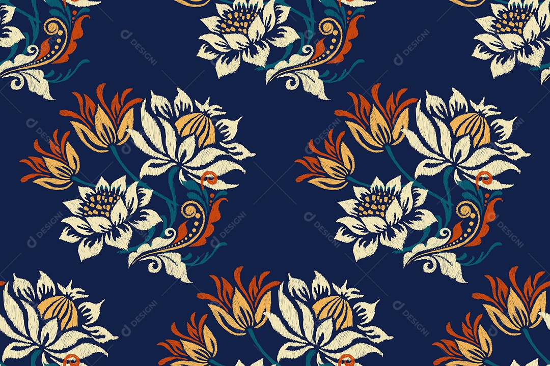 Padrão Floral Ilustração Vetor EPS