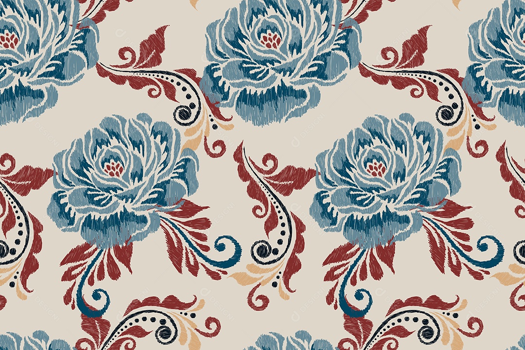 Padrão Floral Ilustração Vetor EPS