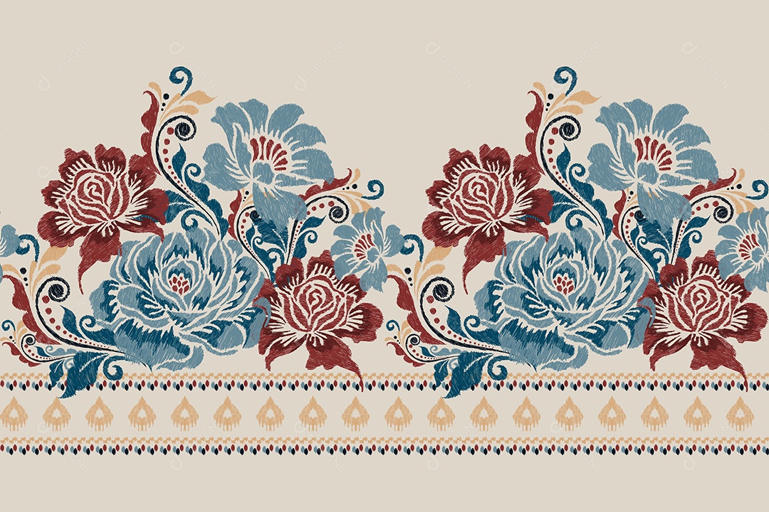 Padrão Floral Ilustração Vetor EPS