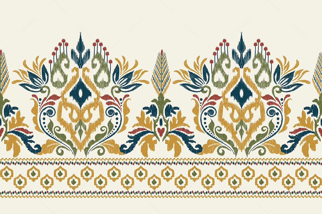 Padrão Floral Ilustração Vetor EPS