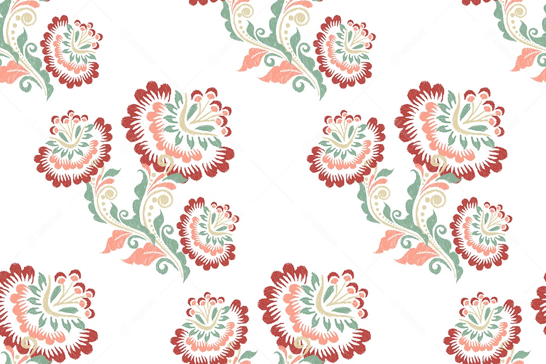 Padrão Floral Ilustração Vetor EPS