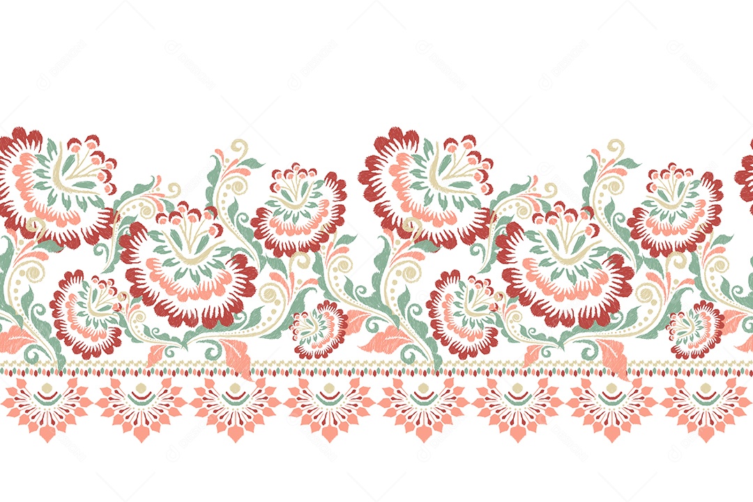 Padrão Floral Ilustração Vetor EPS