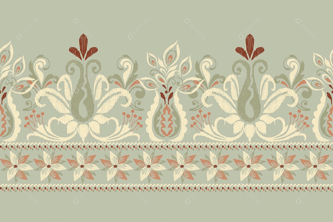 Padrão Floral Ilustração Vetor EPS