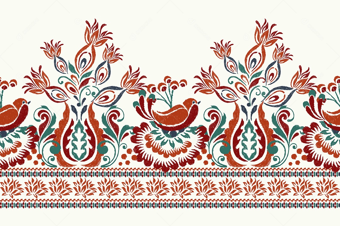 Padrão Floral Ilustração Vetor EPS