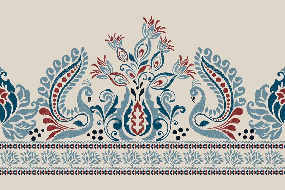 Padrão Floral Ilustração Vetor EPS