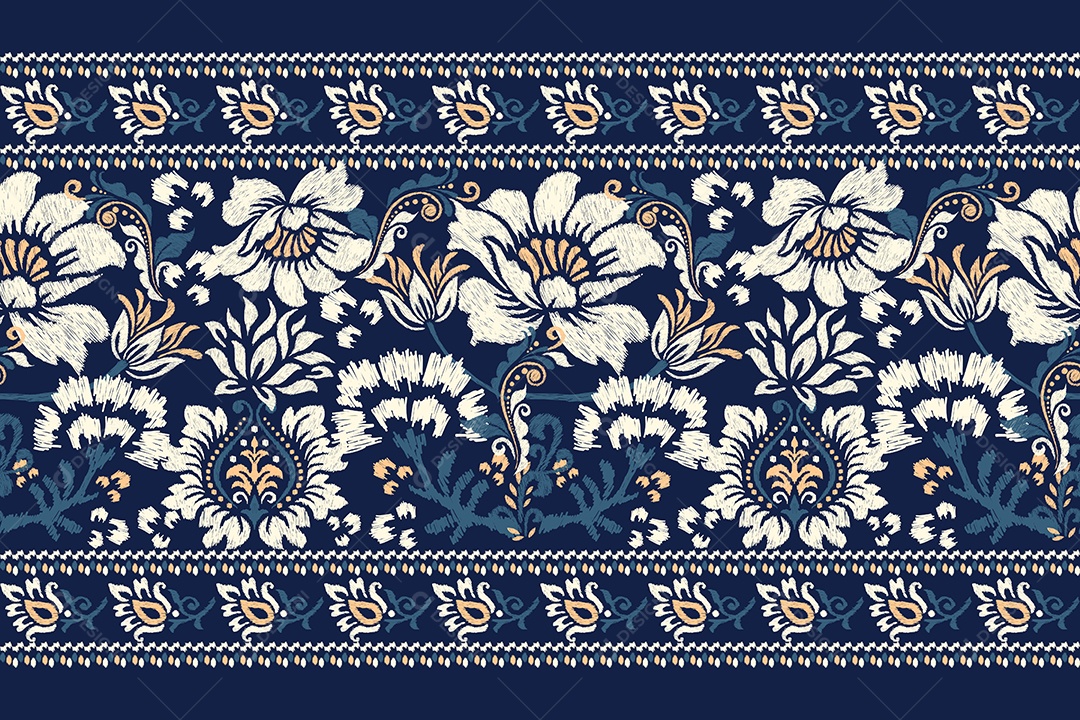 Padrão Floral Ilustração Vetor EPS