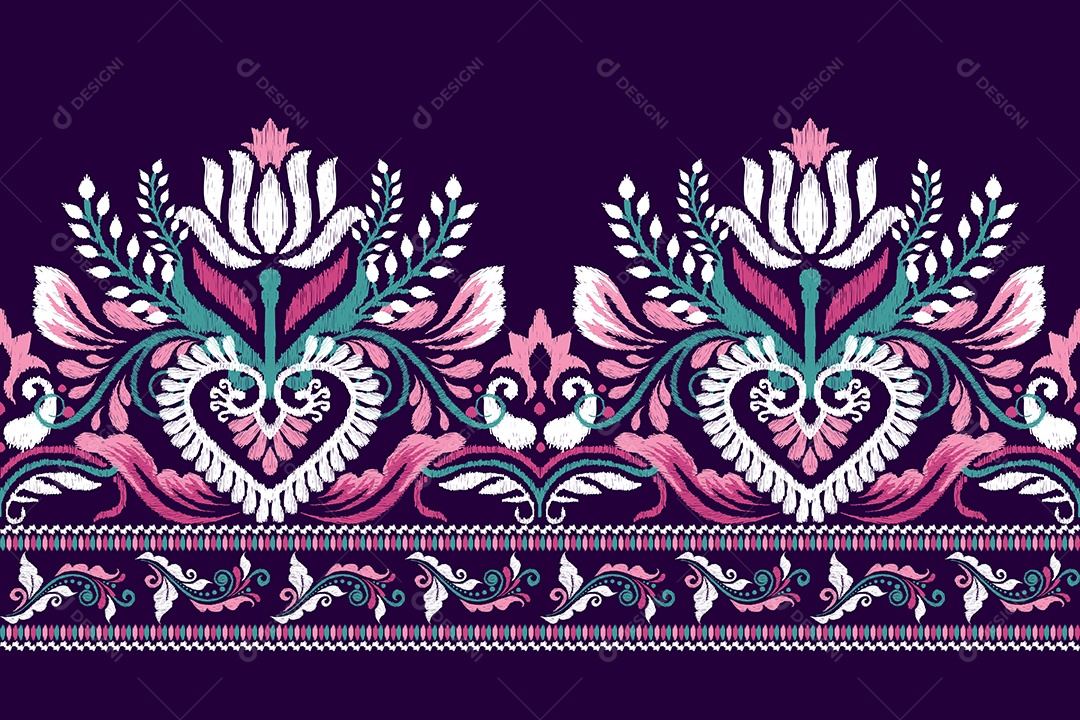 Padrão Floral Ilustração Vetor EPS