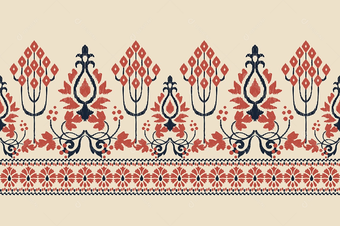 Padrão Floral Ilustração Vetor EPS