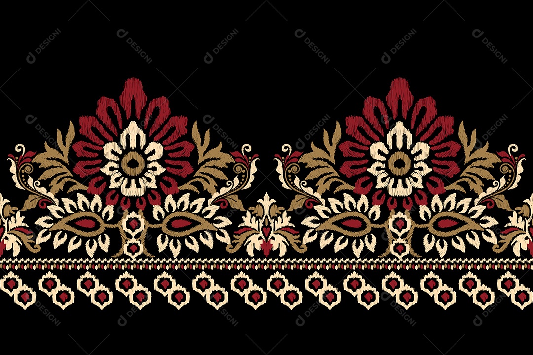 Padrão Floral Ilustração Vetor EPS