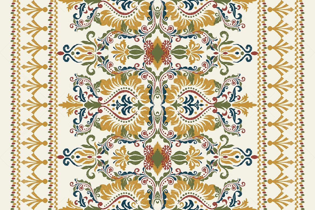 Padrão Floral Ilustração Vetor EPS