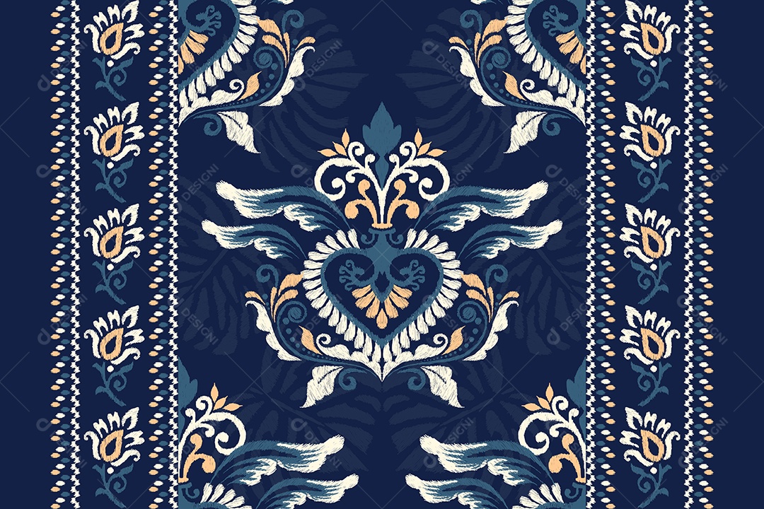 Padrão Floral Ilustração Vetor EPS