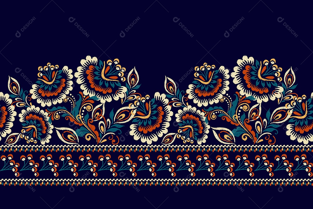 Padrão Floral Ilustração Vetor EPS