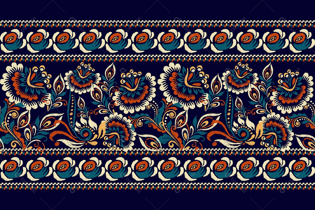 Padrão Floral Ilustração Vetor EPS