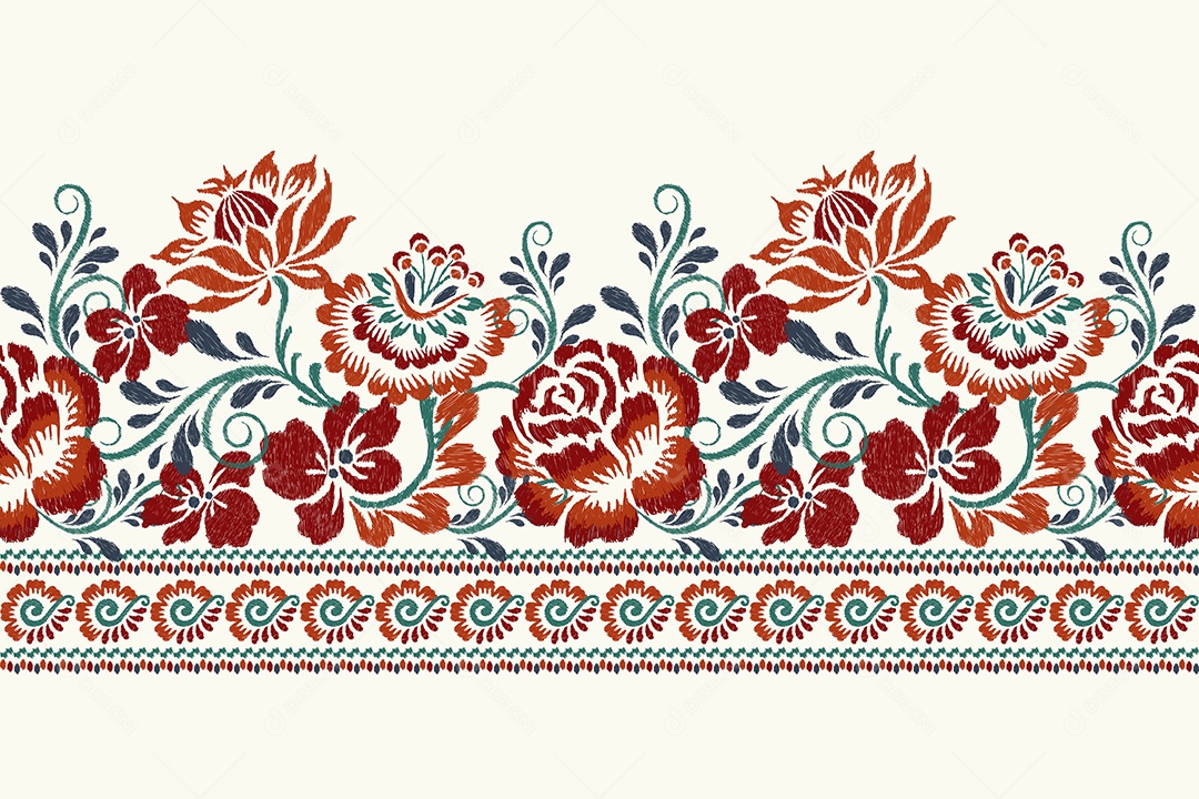 Padrão Floral Ilustração Vetor EPS