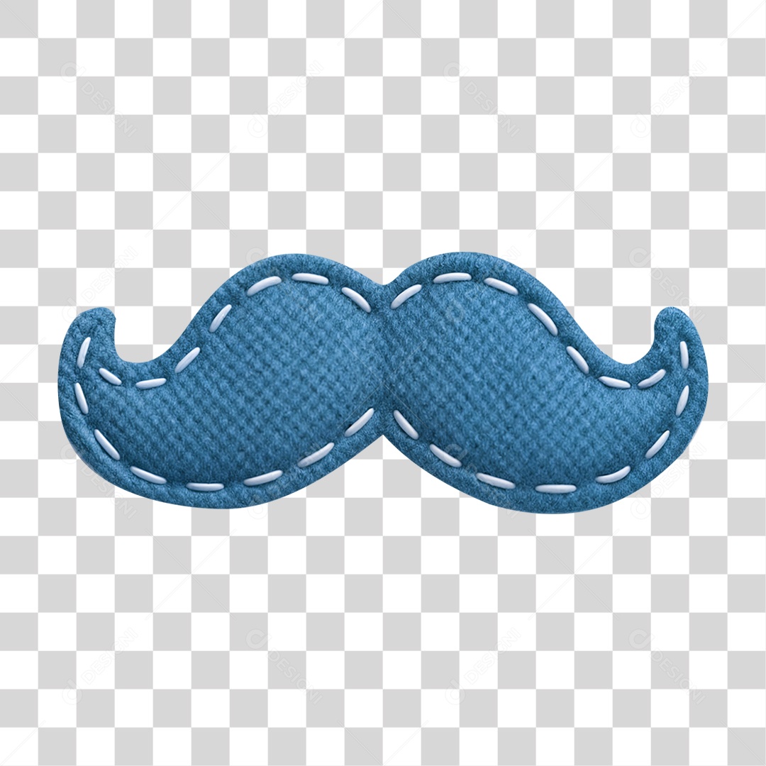 Bigode de Pano Costurado PNG Transparente