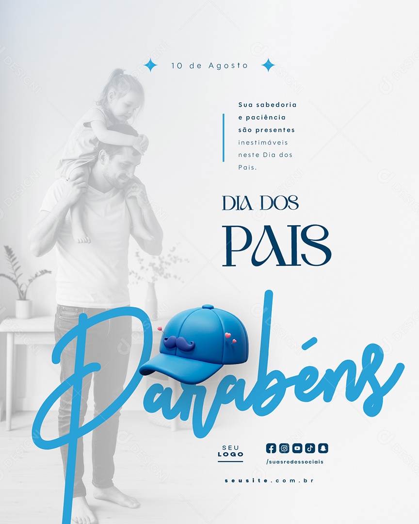 Dia dos Pais 10 de Agosto Social Media PSD Editável [download] - Designi