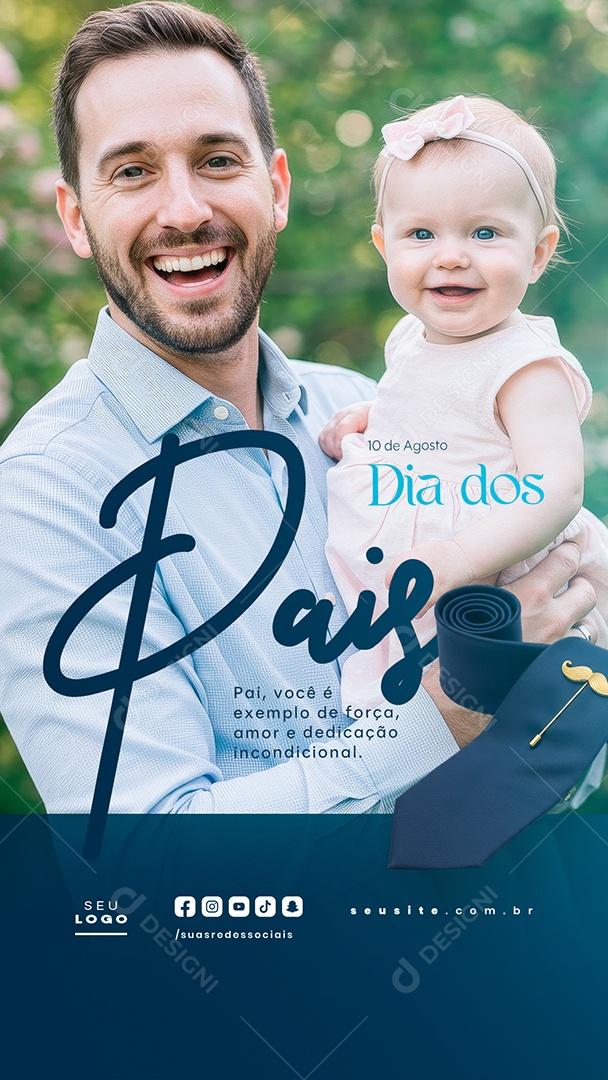 Story Feliz Dia dos Pais 10 de Agosto Social Media PSD Editável