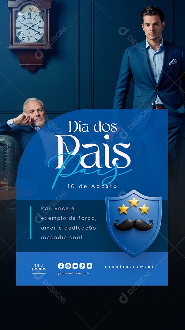 Story Feliz Dia dos Pais 10 de Agosto Social Media PSD Editável