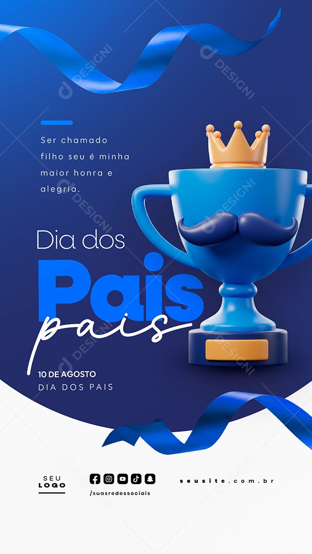 Story Feliz Dia dos Pais 10 de Agosto Social Media PSD Editável