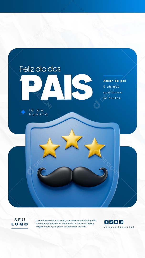 Story Feliz Dia dos Pais 10 de Agosto Social Media PSD Editável