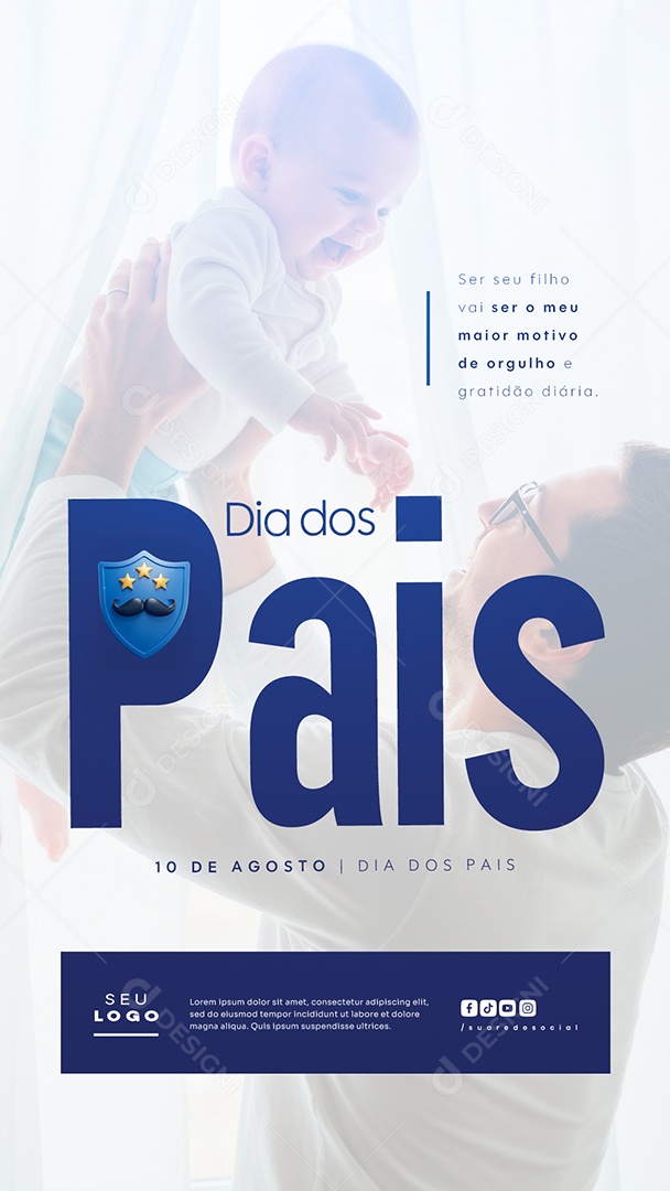 Story Feliz Dia dos Pais 10 de Agosto Social Media PSD Editável