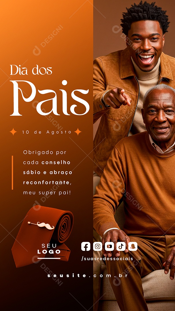 Story Feliz Dia dos Pais 10 de Agosto Social Media PSD Editável