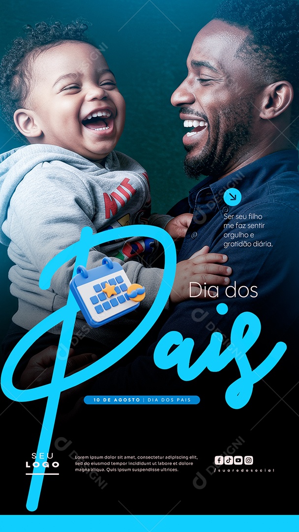 Story Feliz Dia dos Pais 10 de Agosto Social Media PSD Editável