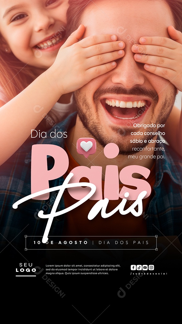 Story Feliz Dia dos Pais 10 de Agosto Social Media PSD Editável