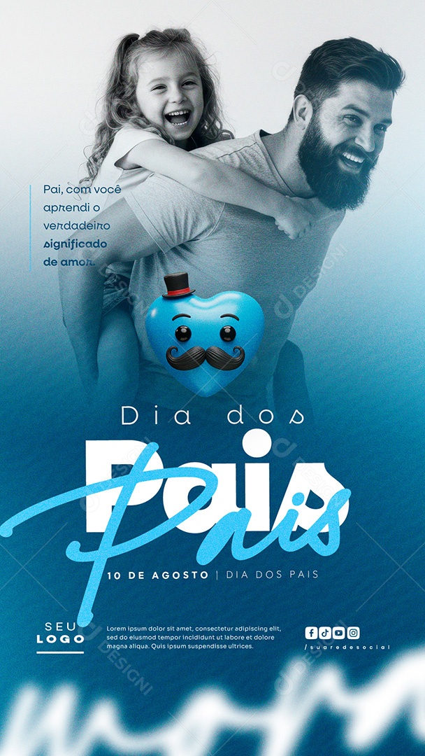 Story Feliz Dia dos Pais 10 de Agosto Social Media PSD Editável