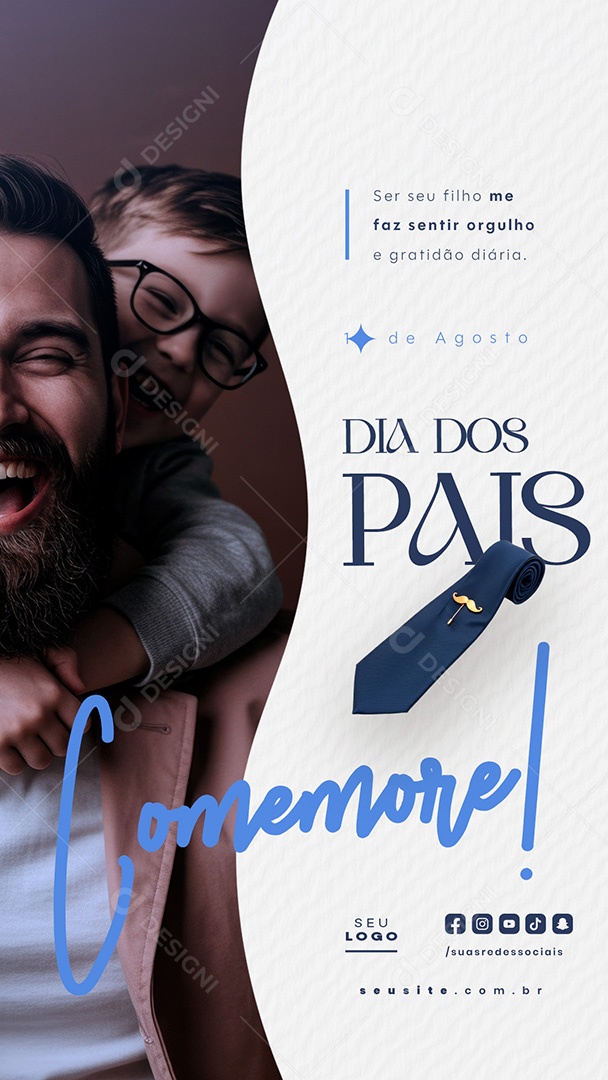 Story Feliz Dia dos Pais 10 de Agosto Social Media PSD Editável