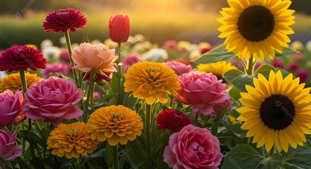 Linda flores em um campo