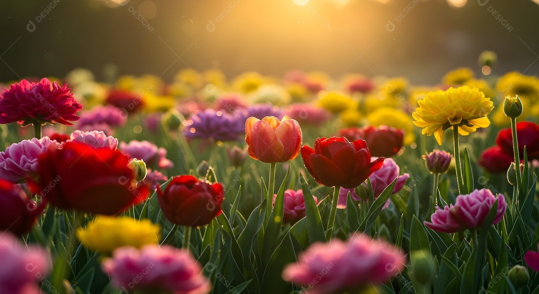 Lindas flores em campo