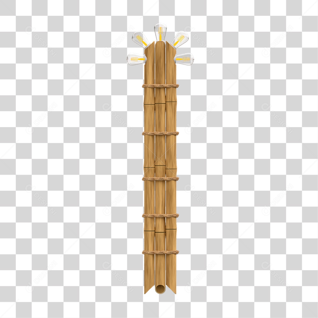 Elemento 3D Estaca de Bambu PNG Transparente