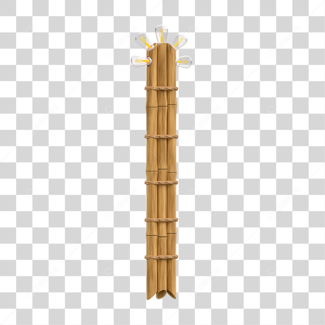 Elemento 3D Estaca de Bambu PNG Transparente