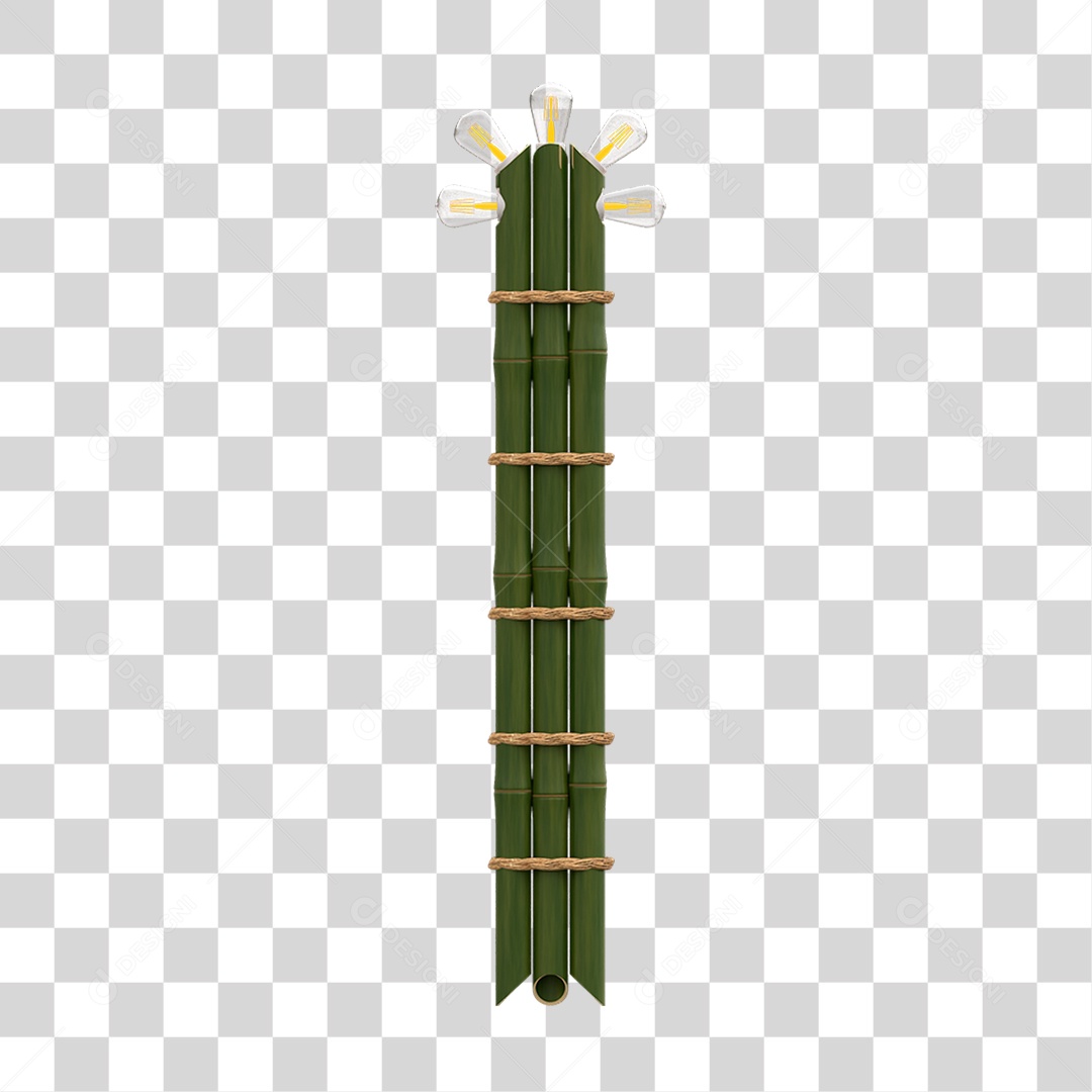 Elemento 3D Estaca de Bambu PNG Transparente