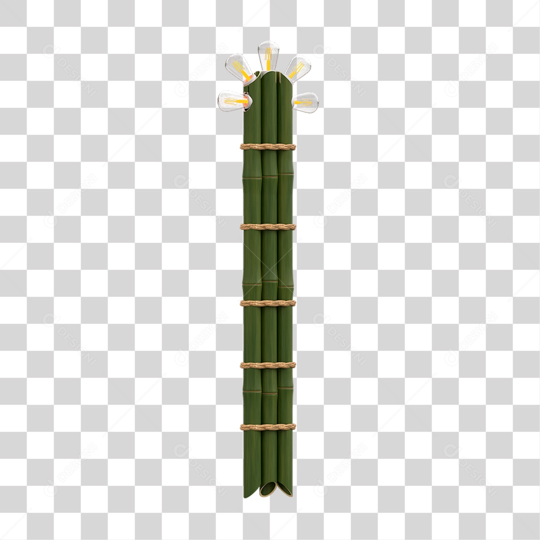 Elemento 3D Estaca de Bambu PNG Transparente