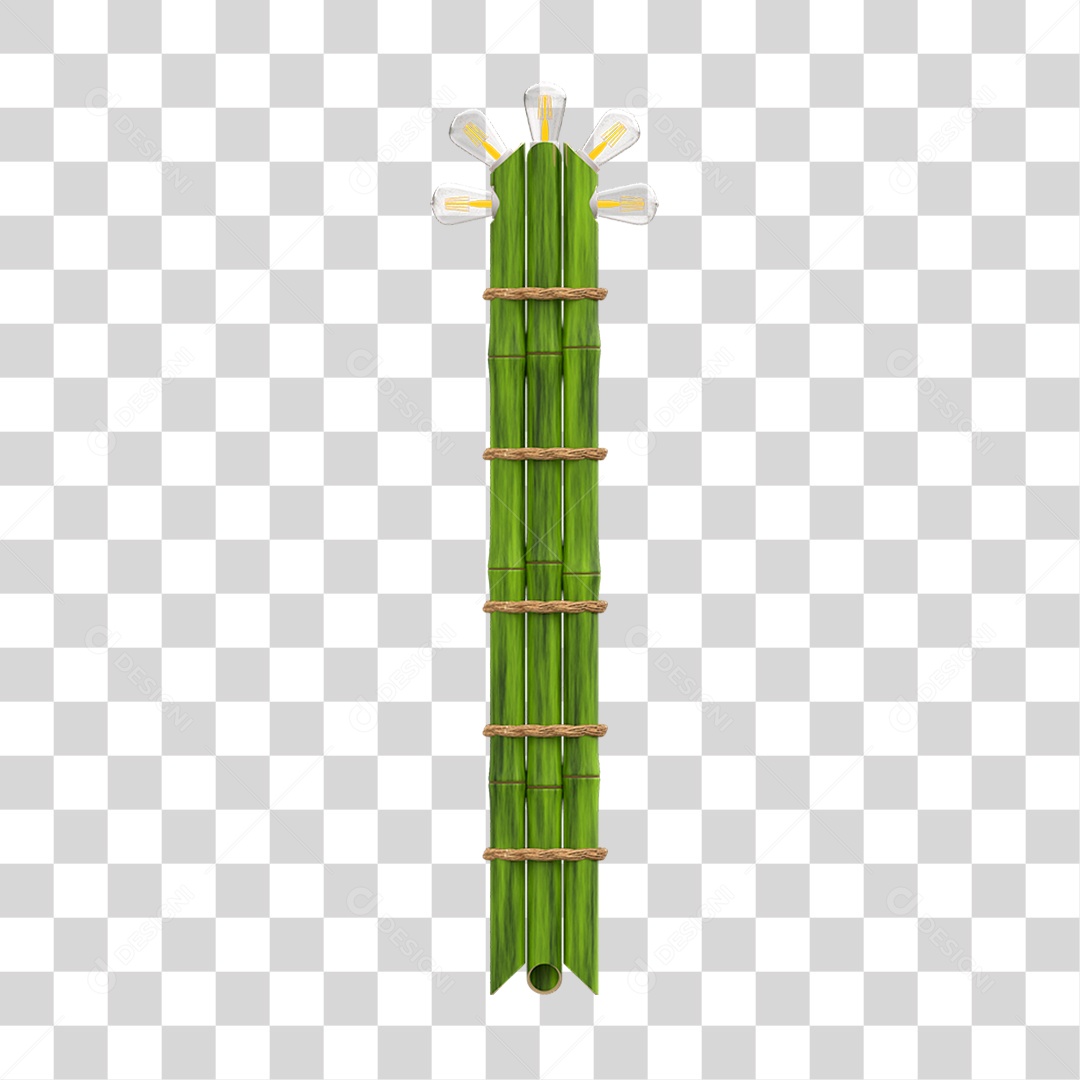 Elemento 3D Estaca de Bambu PNG Transparente