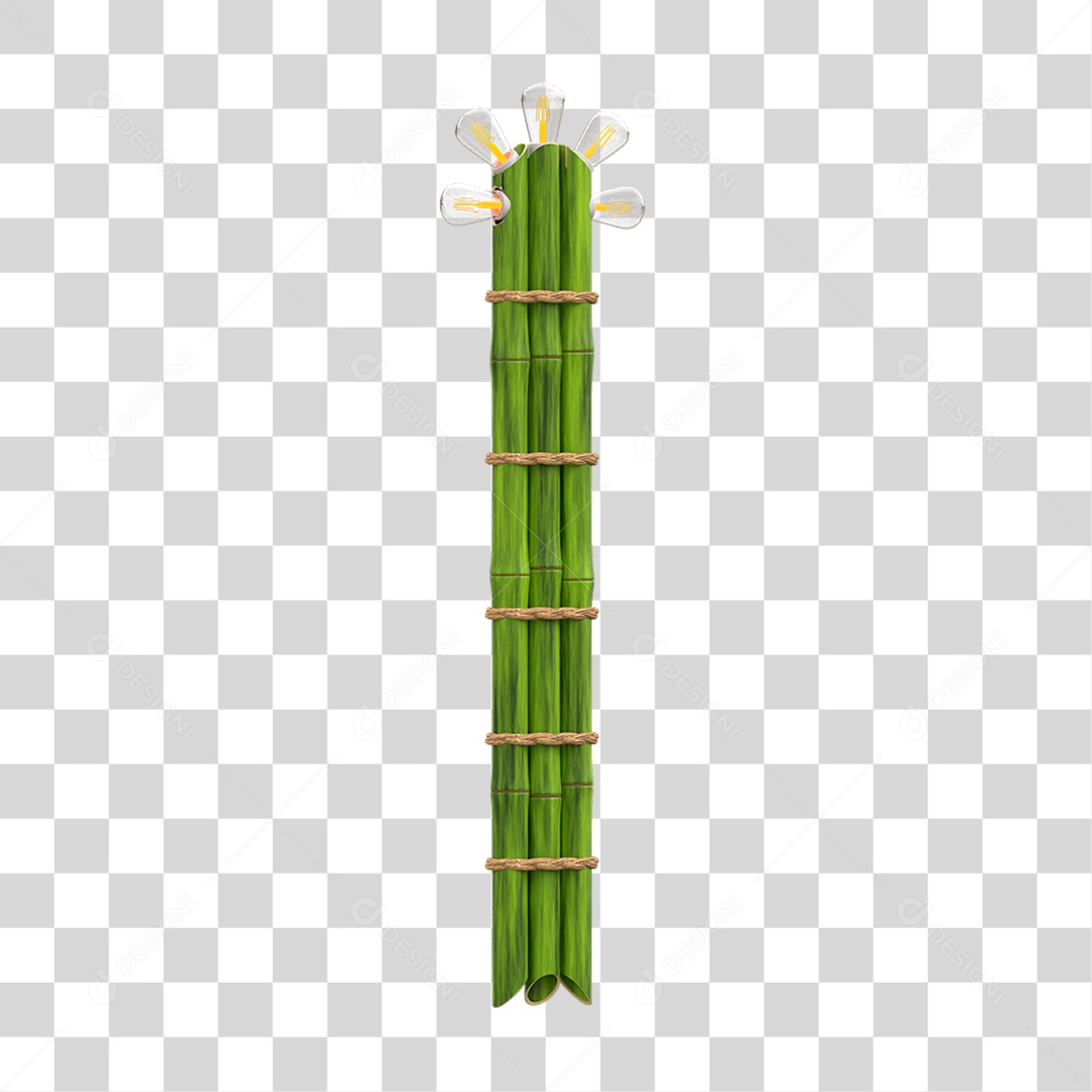 Elemento 3D Estaca de Bambu PNG Transparente