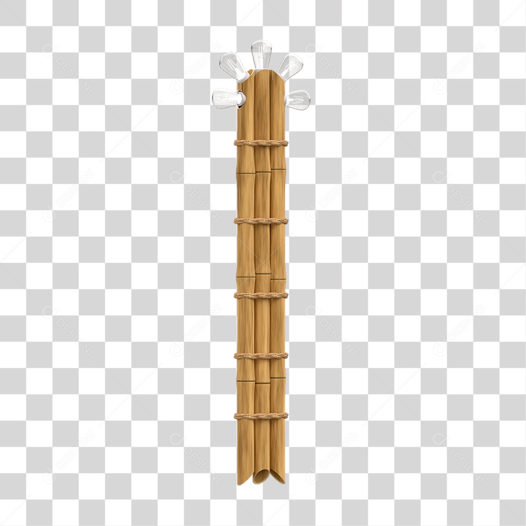 Elemento 3D Estaca de Bambu PNG Transparente