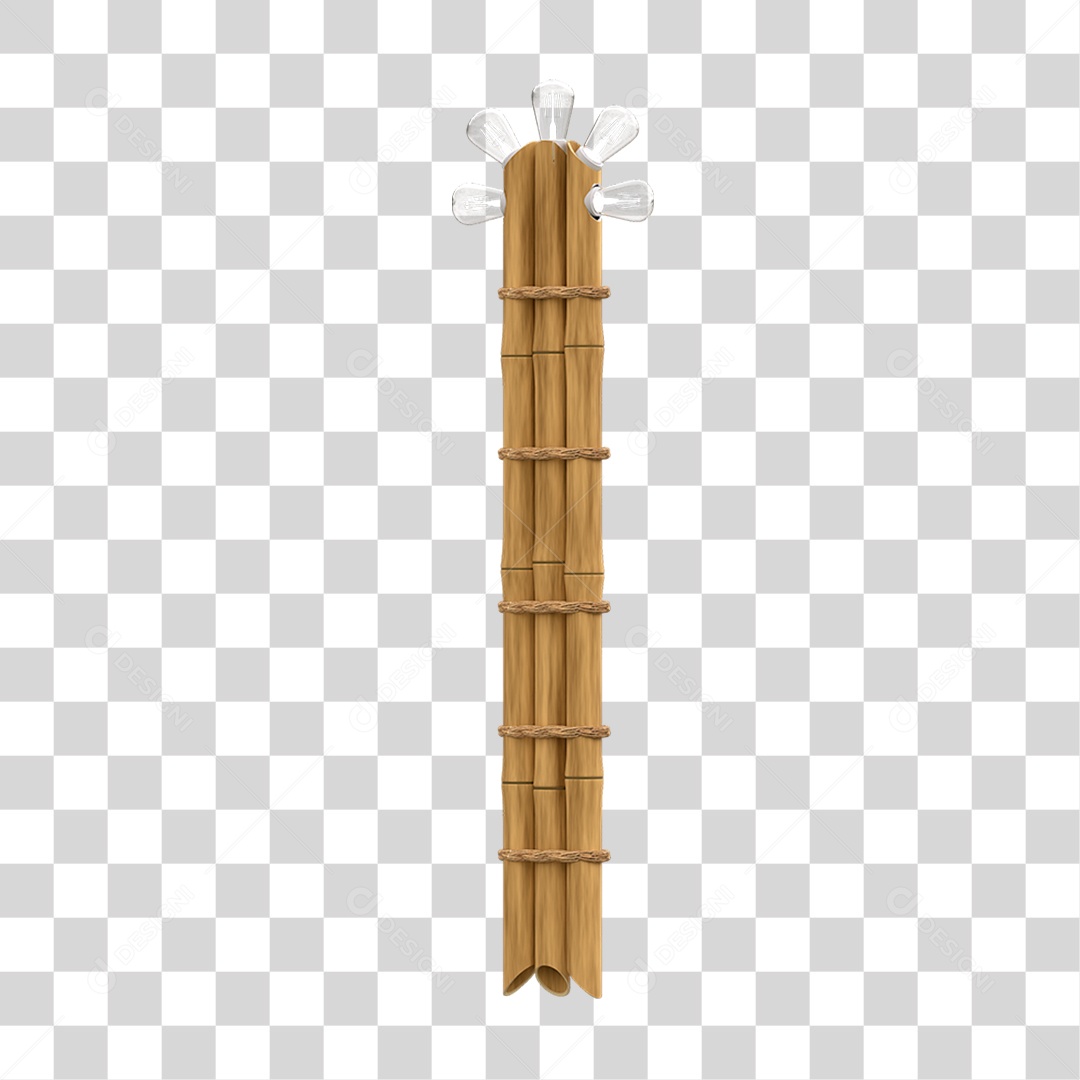 Elemento 3D Estaca de Bambu PNG Transparente